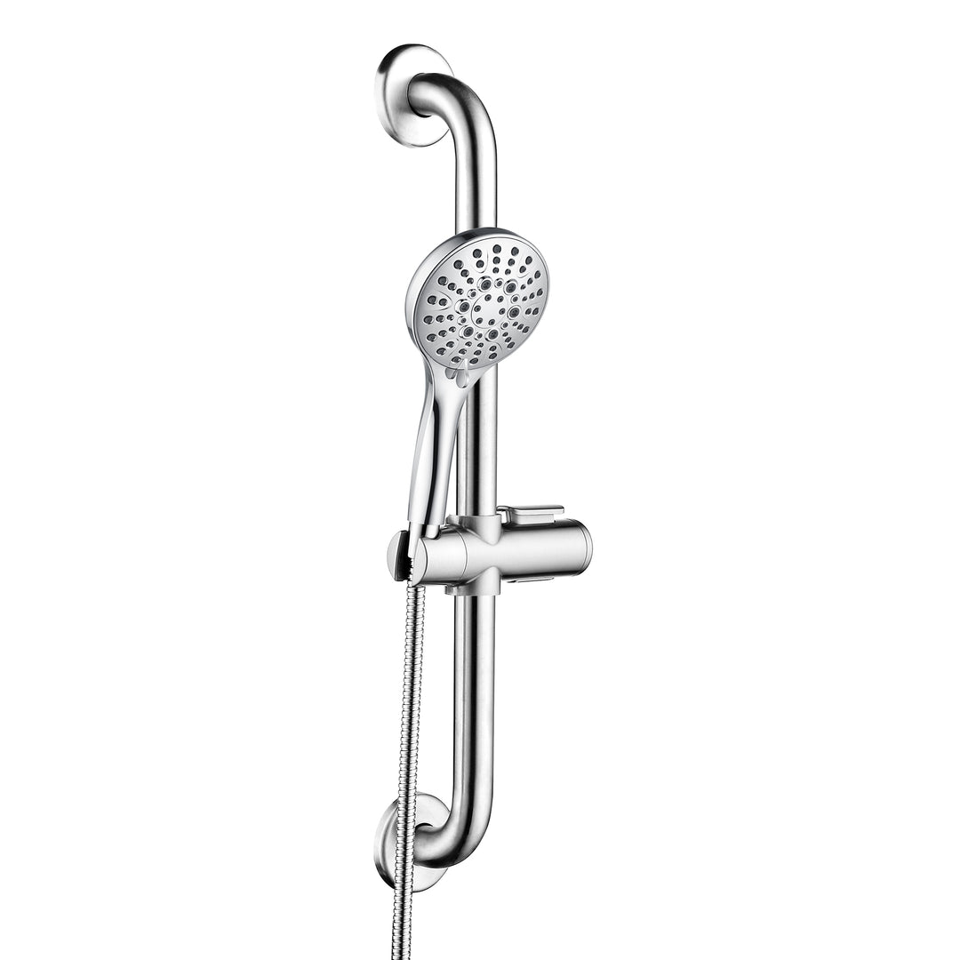 Stainless Steel Slide Bar Grab Rail Set #color_chrome