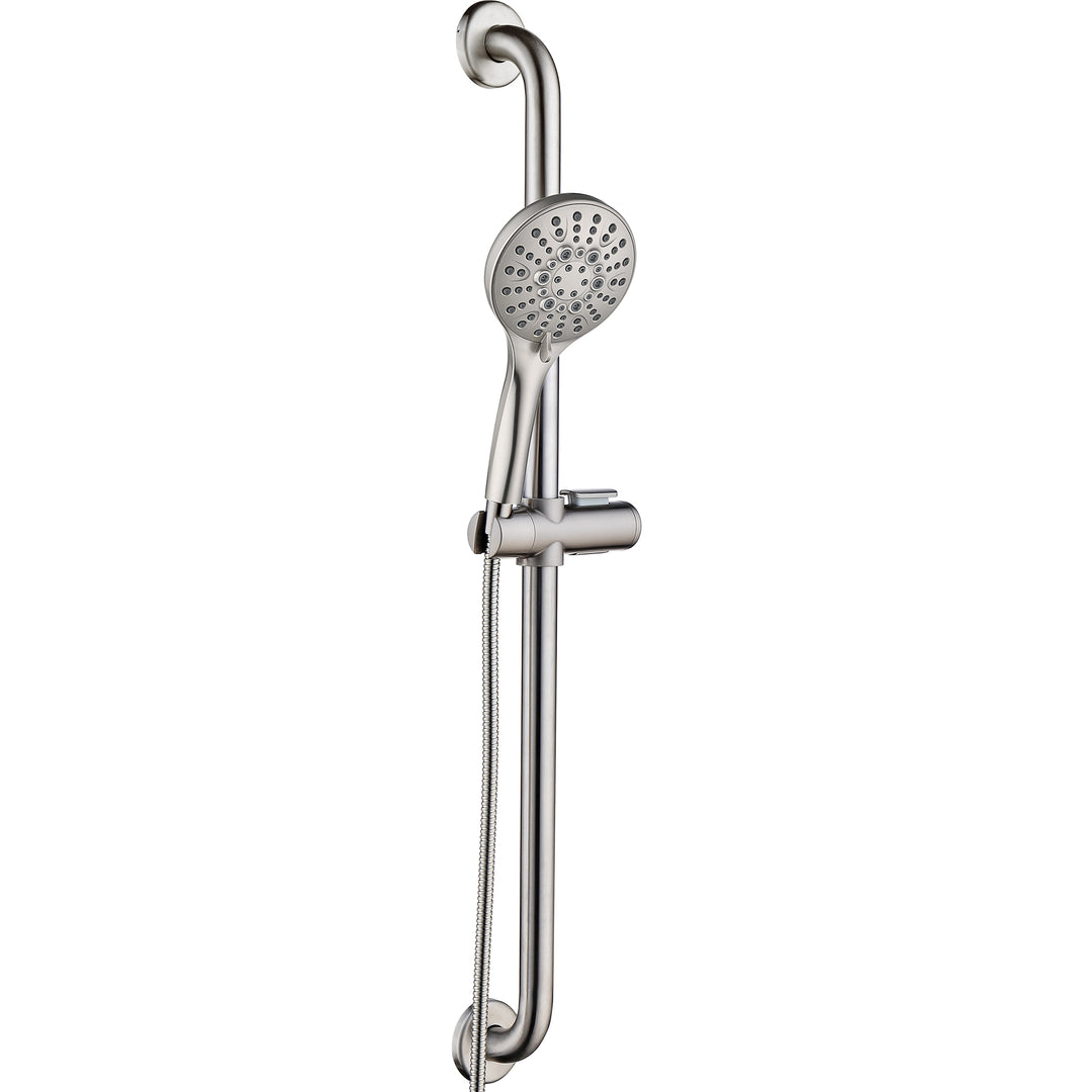 Stainless Steel Slide Bar Grab Rail Set #color_brushed-nickel