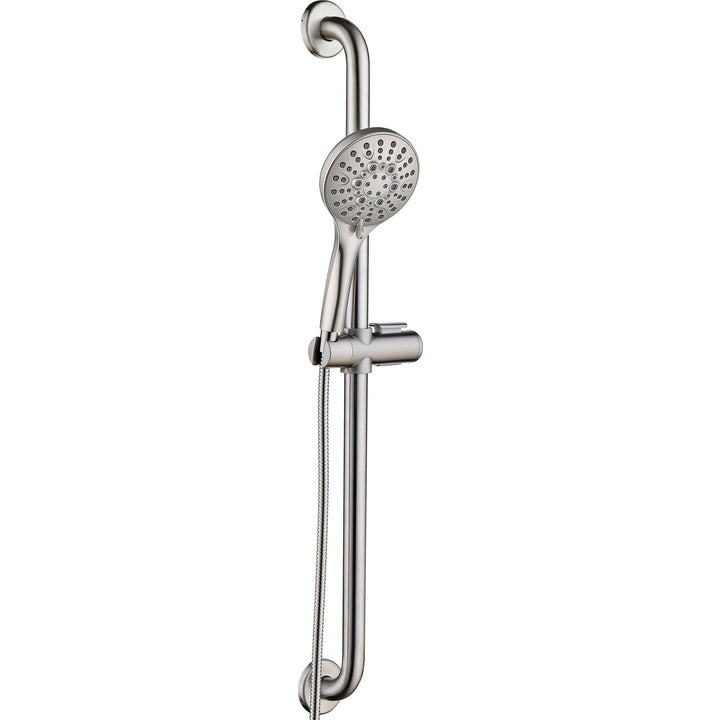 Stainless Steel Slide Bar Grab Rail Set #color_brushed-nickel