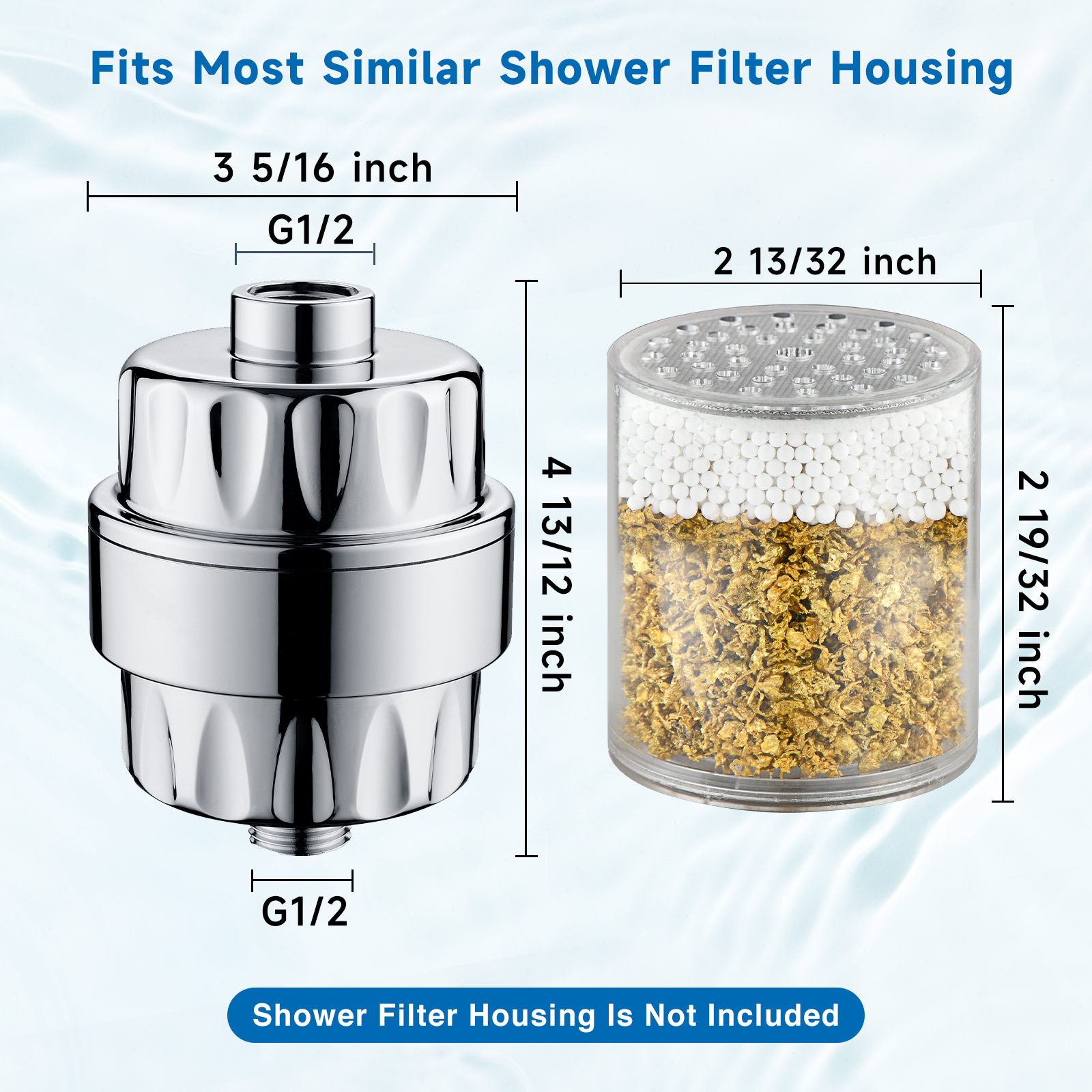 Bright Showers Replacement Shower Filter Cartridge, Multi-Stage Filtration for Shower Systems