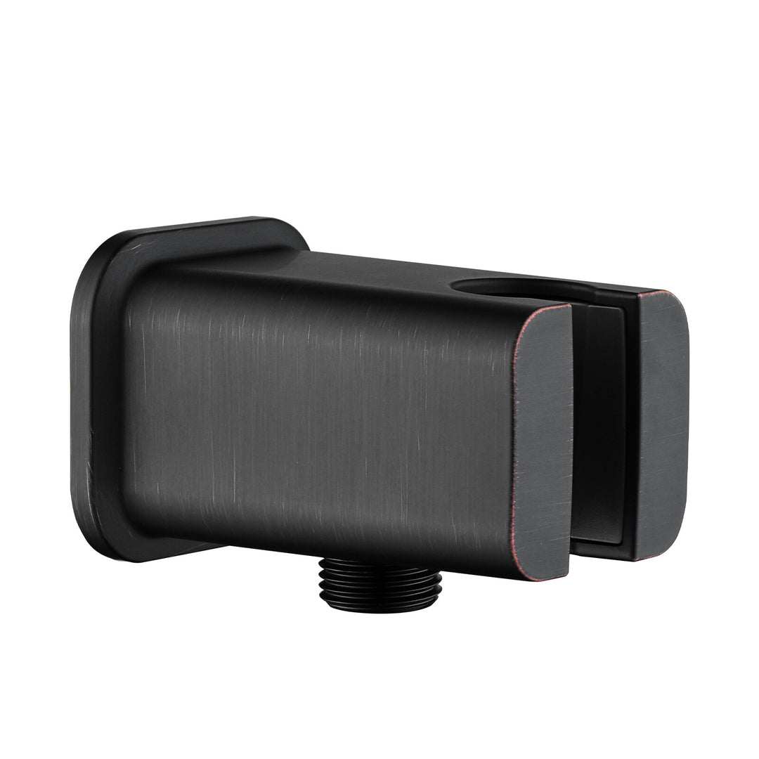 BRIGHT SHOWERS Wall Supply Elbow with Shower Head Bracket for Handheld Shower Head, Brass Core Wall Mounted Water Outlet, G1/2 Connector