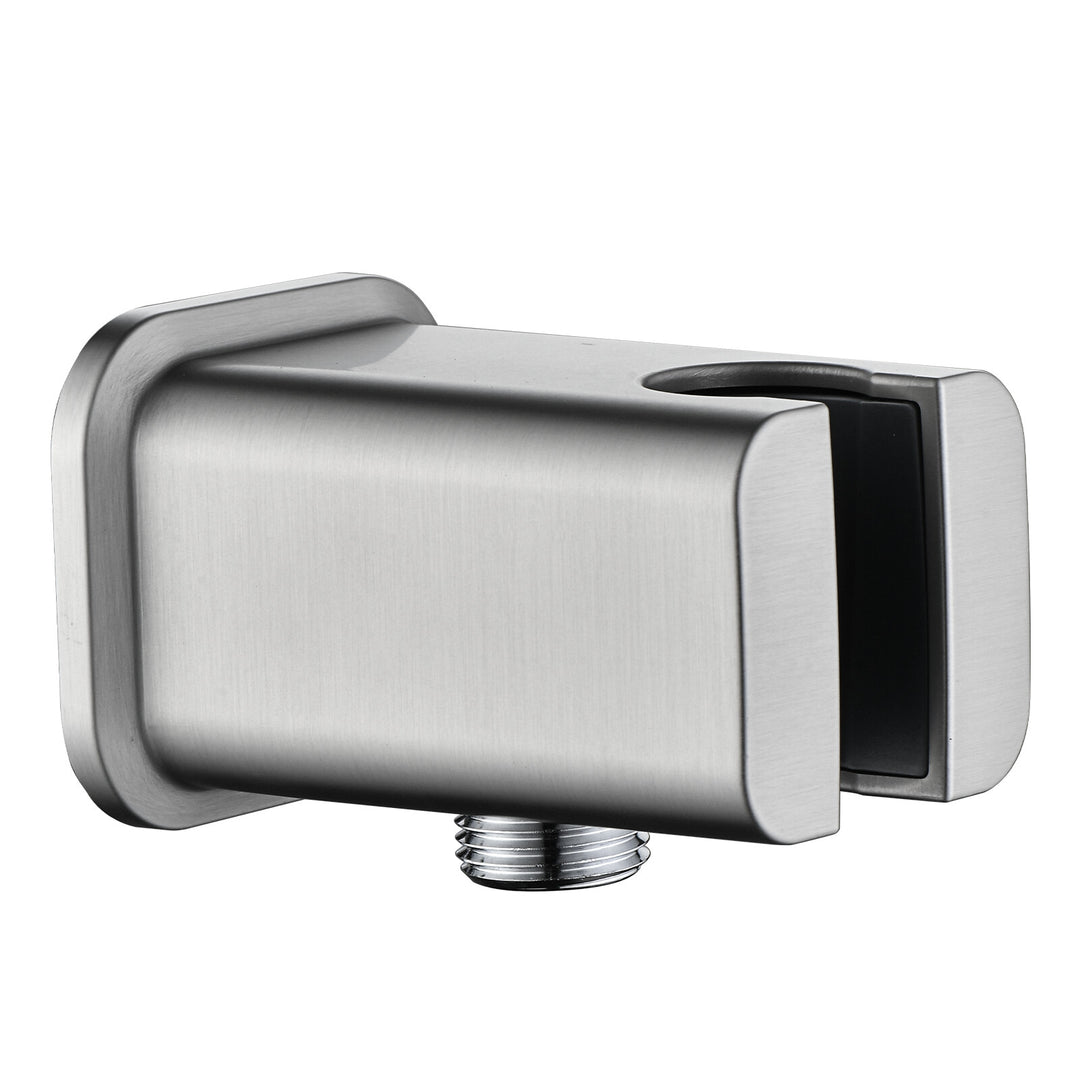 BRIGHT SHOWERS Wall Supply Elbow with Shower Head Bracket for Handheld Shower Head, Brass Core Wall Mounted Water Outlet, G1/2 Connector
