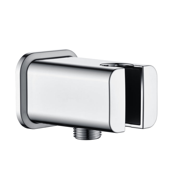 BRIGHT SHOWERS Wall Supply Elbow with Shower Head Bracket for Handheld Shower Head, Brass Core Wall Mounted Water Outlet, G1/2 Connector