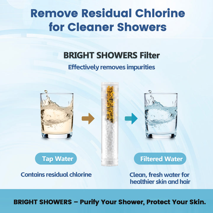 Bright Showers Replacement Filter Cartridges for Handheld Shower Head, 2-Pack
