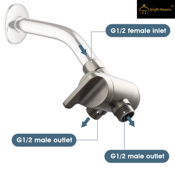 ABS shower diverter valve with brass slip nut#color_brushed-nickel