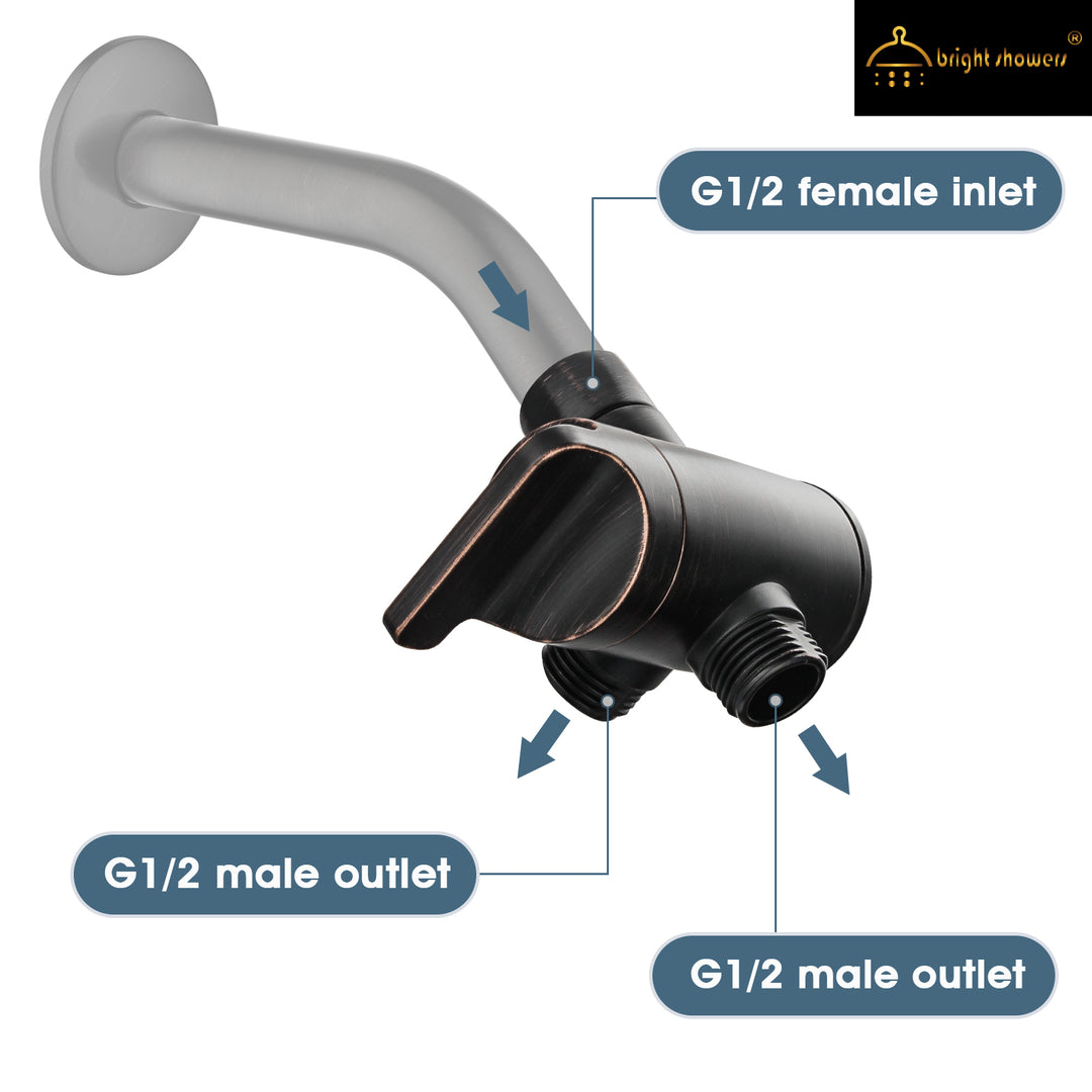 ABS shower diverter valve with brass slip nut#color_oil-rubbed-bronze