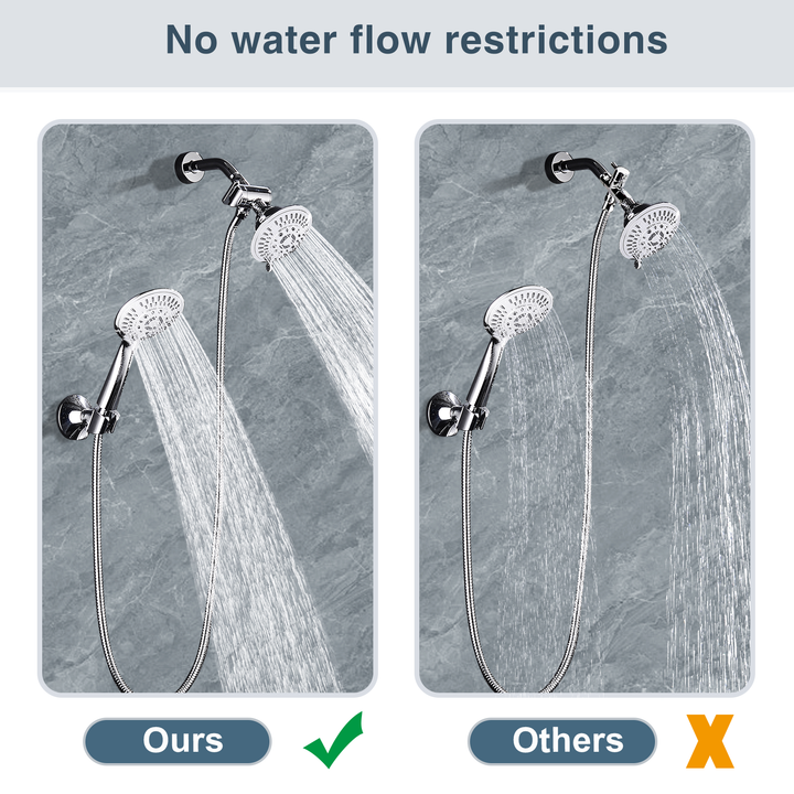 3-way shower diverter valve with handheld and fixed shower heads#color_chrome