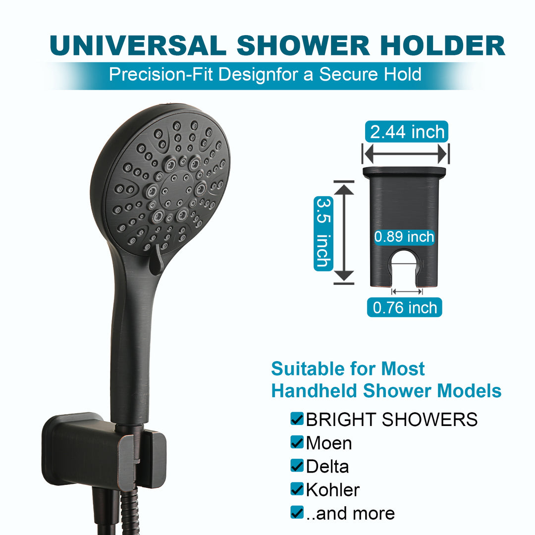BRIGHT SHOWERS Wall Supply Elbow with Shower Head Bracket for Handheld Shower Head, Brass Core Wall Mounted Water Outlet, G1/2 Connector