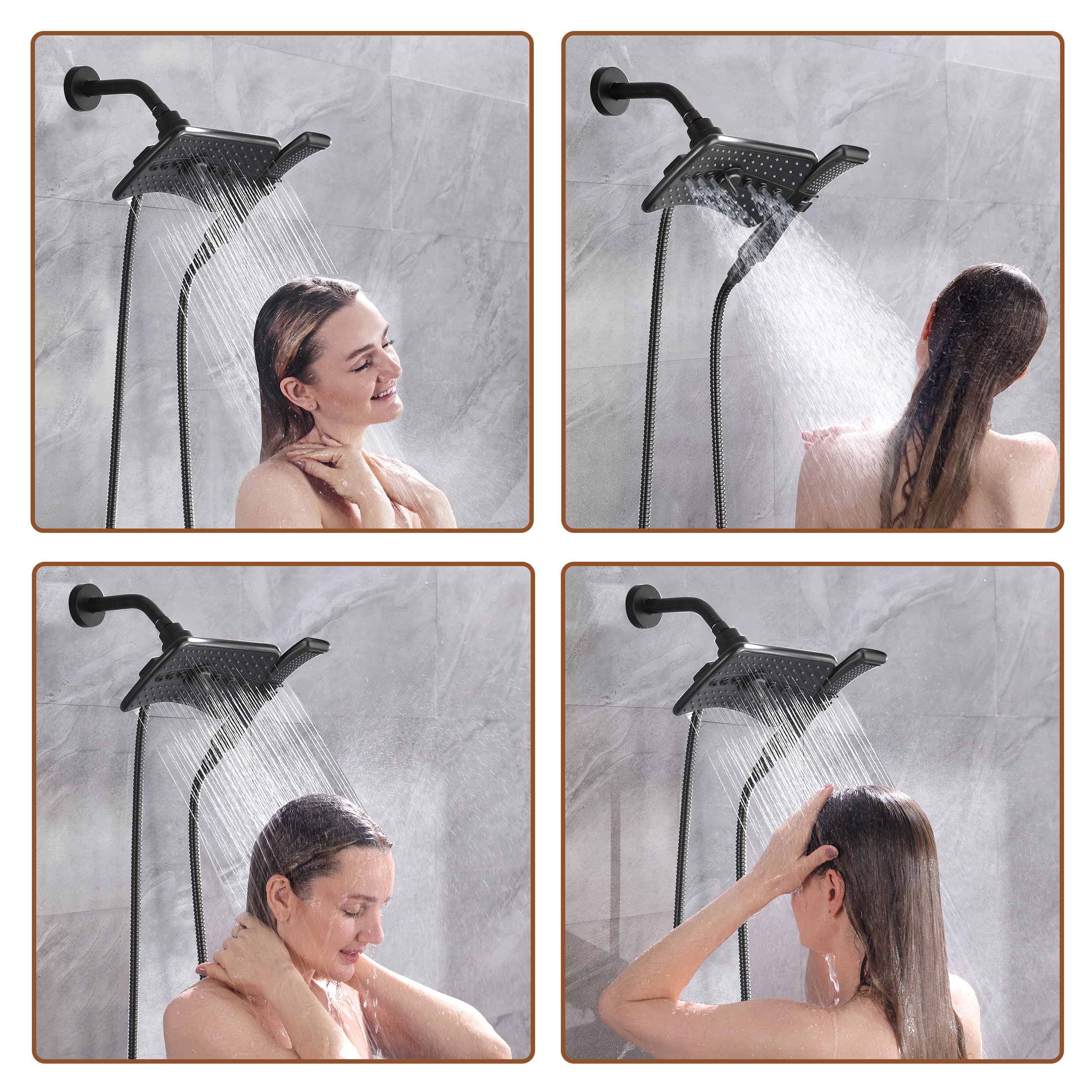 dual shower head combo #color_matte-black