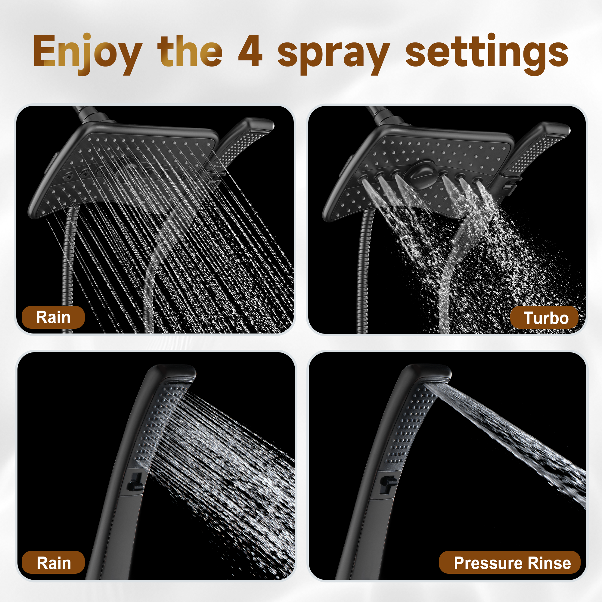 dual shower head combo #color_matte-black