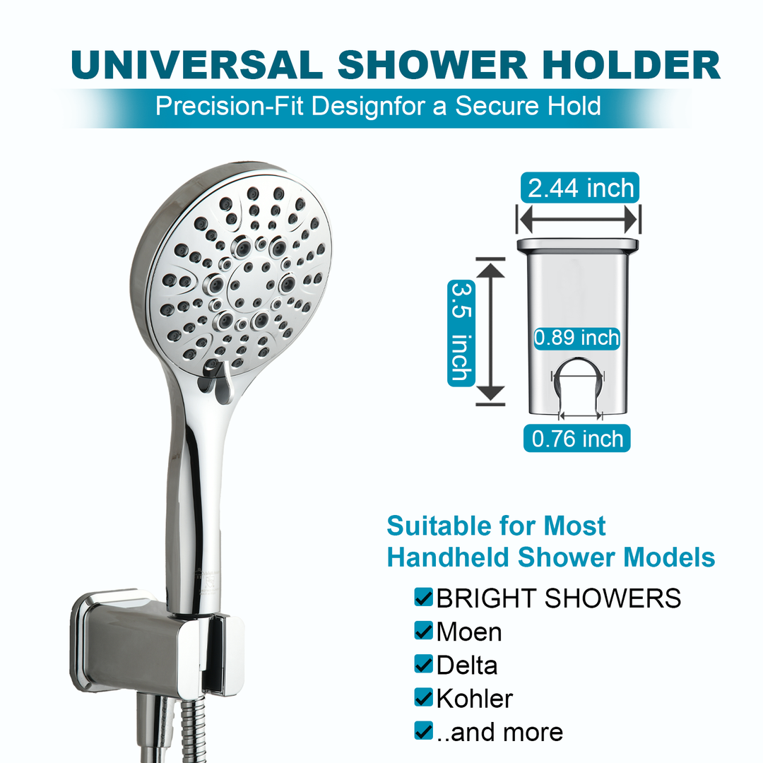 BRIGHT SHOWERS Wall Supply Elbow with Shower Head Bracket for Handheld Shower Head, Brass Core Wall Mounted Water Outlet, G1/2 Connector