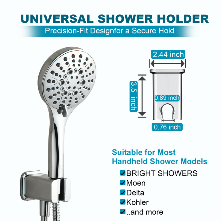 BRIGHT SHOWERS Wall Supply Elbow with Shower Head Bracket for Handheld Shower Head, Brass Core Wall Mounted Water Outlet, G1/2 Connector