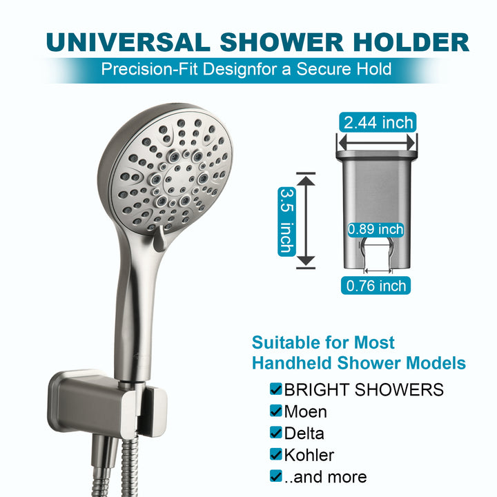 BRIGHT SHOWERS Wall Supply Elbow with Shower Head Bracket for Handheld Shower Head, Brass Core Wall Mounted Water Outlet, G1/2 Connector