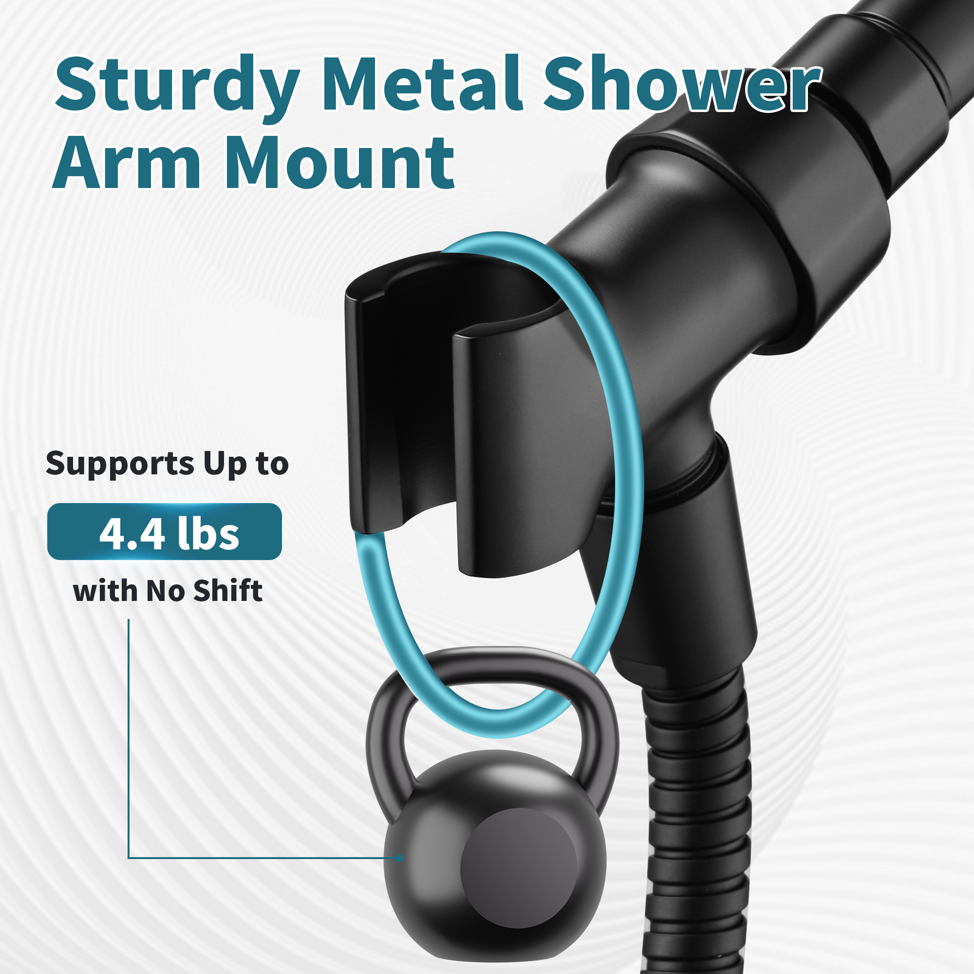 All Metal Shower Head Holder for Handheld Shower Head, Universal Bracket