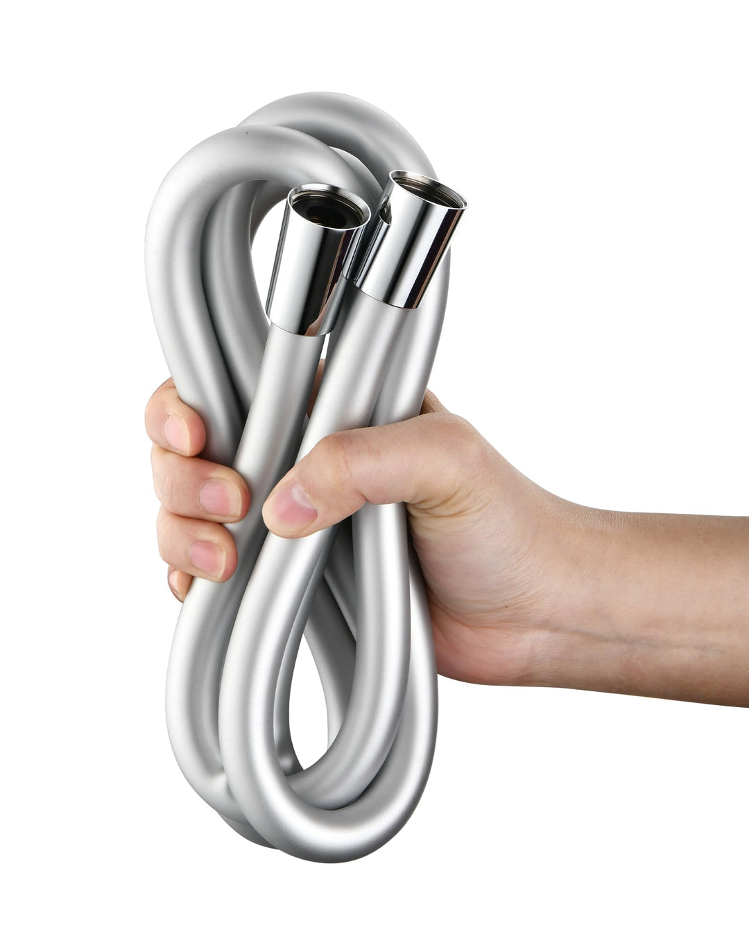 Silicone Handheld Shower Hose Replacement with Brass Connectors, Anti-Kink, G1/2