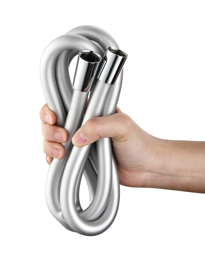 Silicone Handheld Shower Hose Replacement with Brass Connectors, Anti-Kink, G1/2