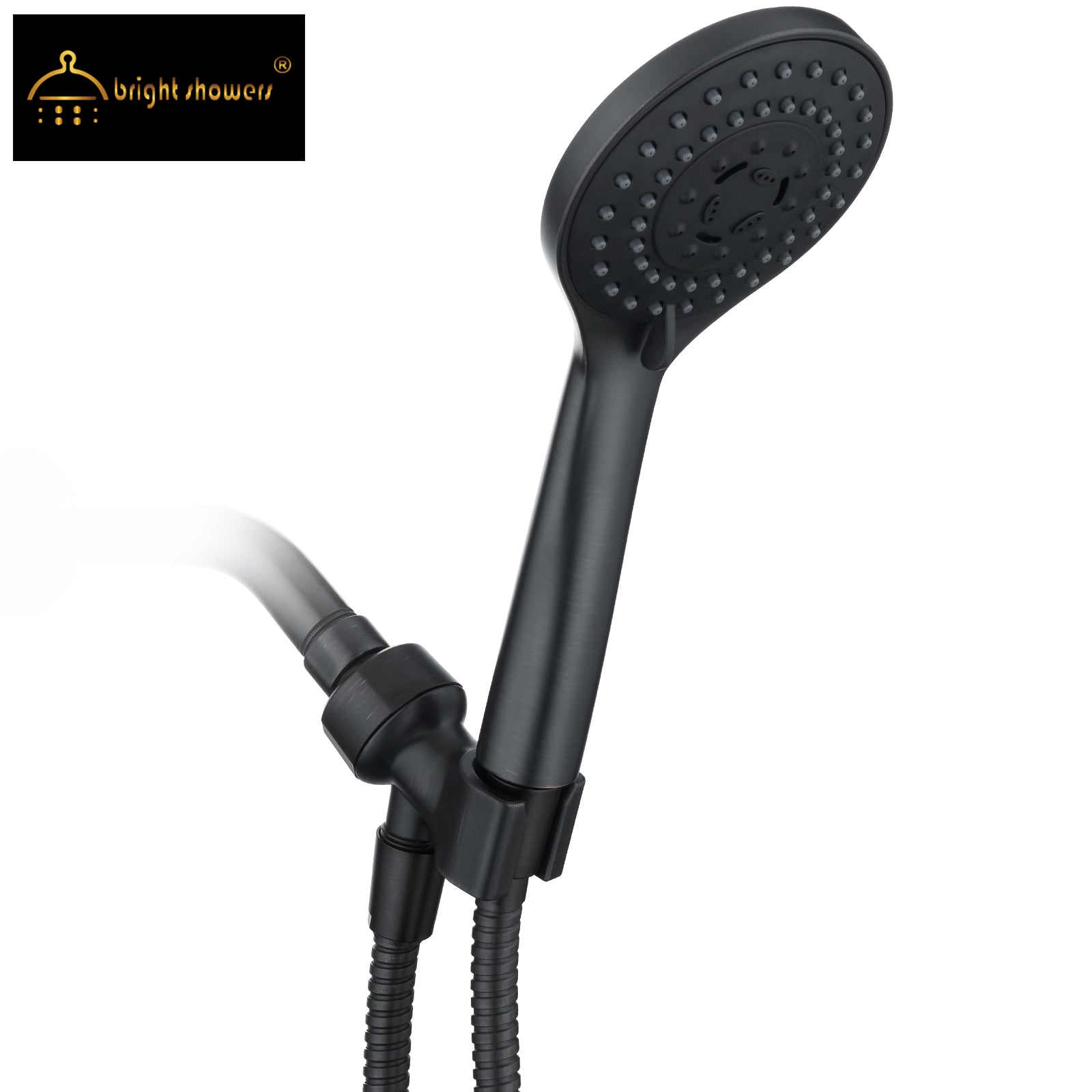 High Pressure 5-Spray Handheld Shower Head Kit, Hose and Wall Bracket - brightshowers