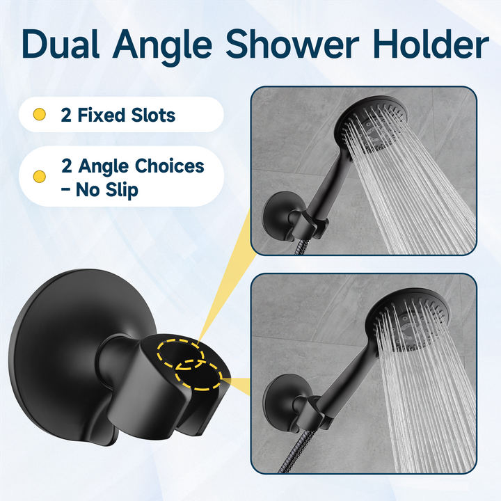 Adhesive Shower Head Holder for Handheld Shower Heads, Drill-Free Wall Mount Bracket