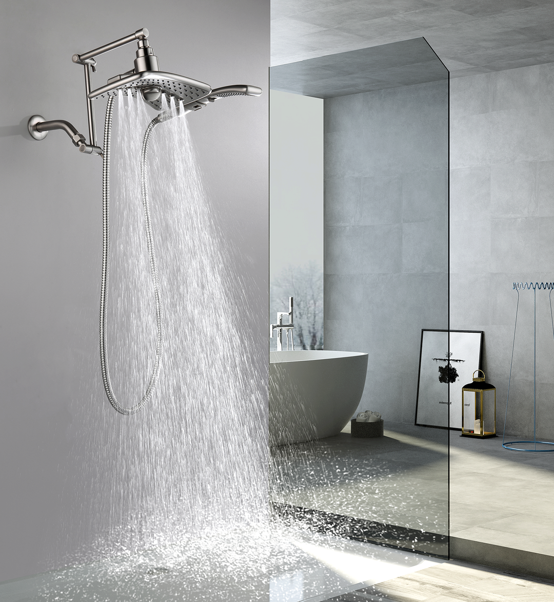 Solid Brass Shower Arm Extension, Adjustable Height & Angle, 5", 10", 14" & 15" Options