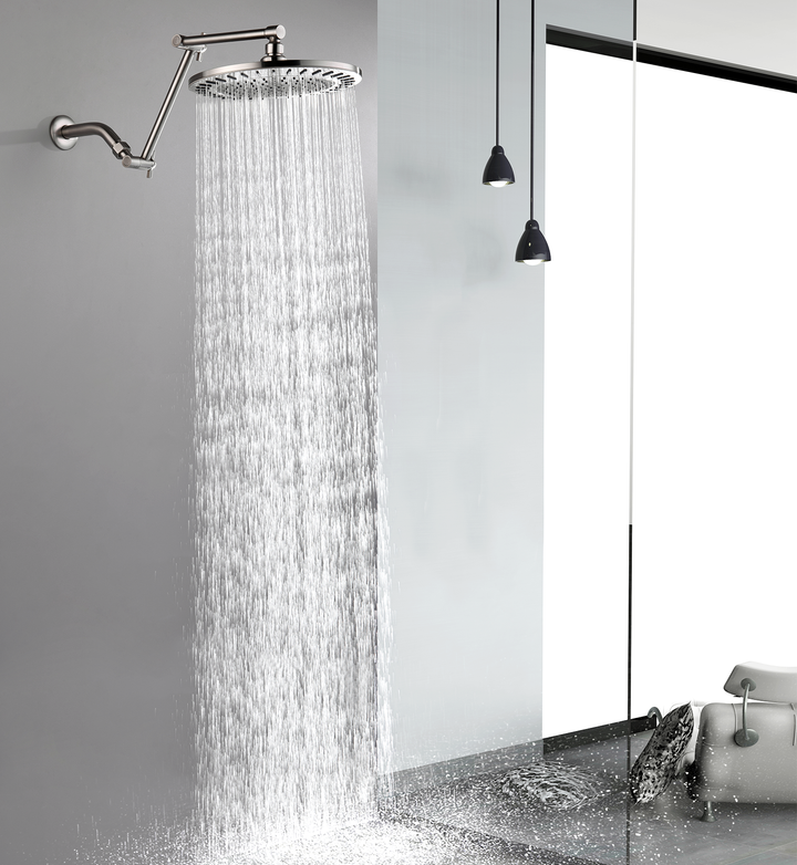 Solid Brass Shower Arm Extension, Adjustable Height & Angle, 5", 10", 14" & 15" Options