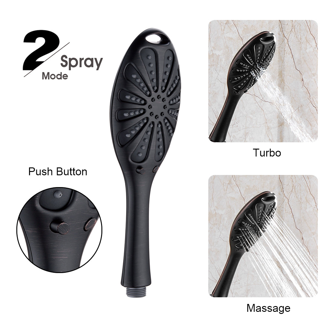 Shower Heads Combo - Rain Shower Head and Handheld Shower Head with Hose and Suction Holder - brightshowers