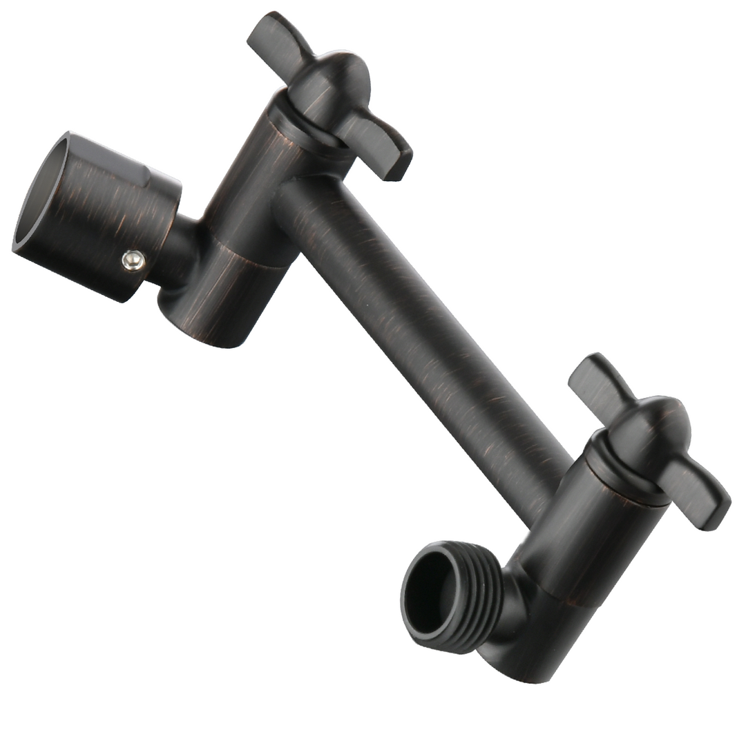 Solid Brass Shower Arm Extension, Adjustable Height & Angle, 5", 10", 14" & 15" Options
