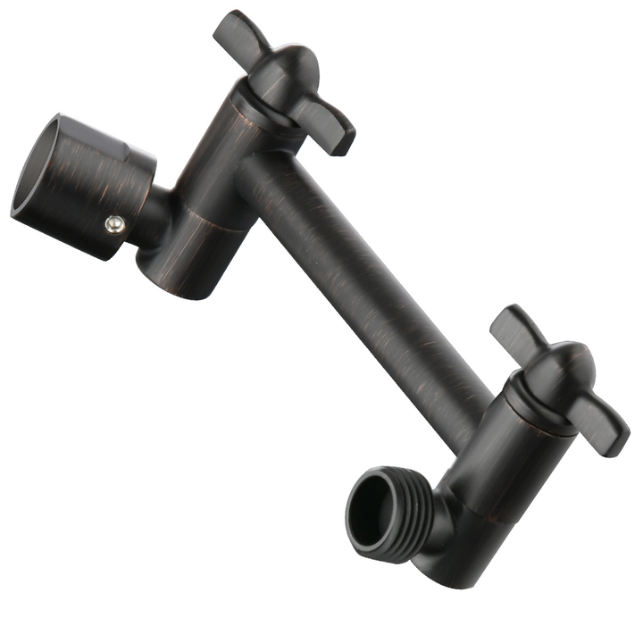 Solid Brass Shower Arm Extension, Adjustable Height & Angle, 5", 10", 14" & 15" Options