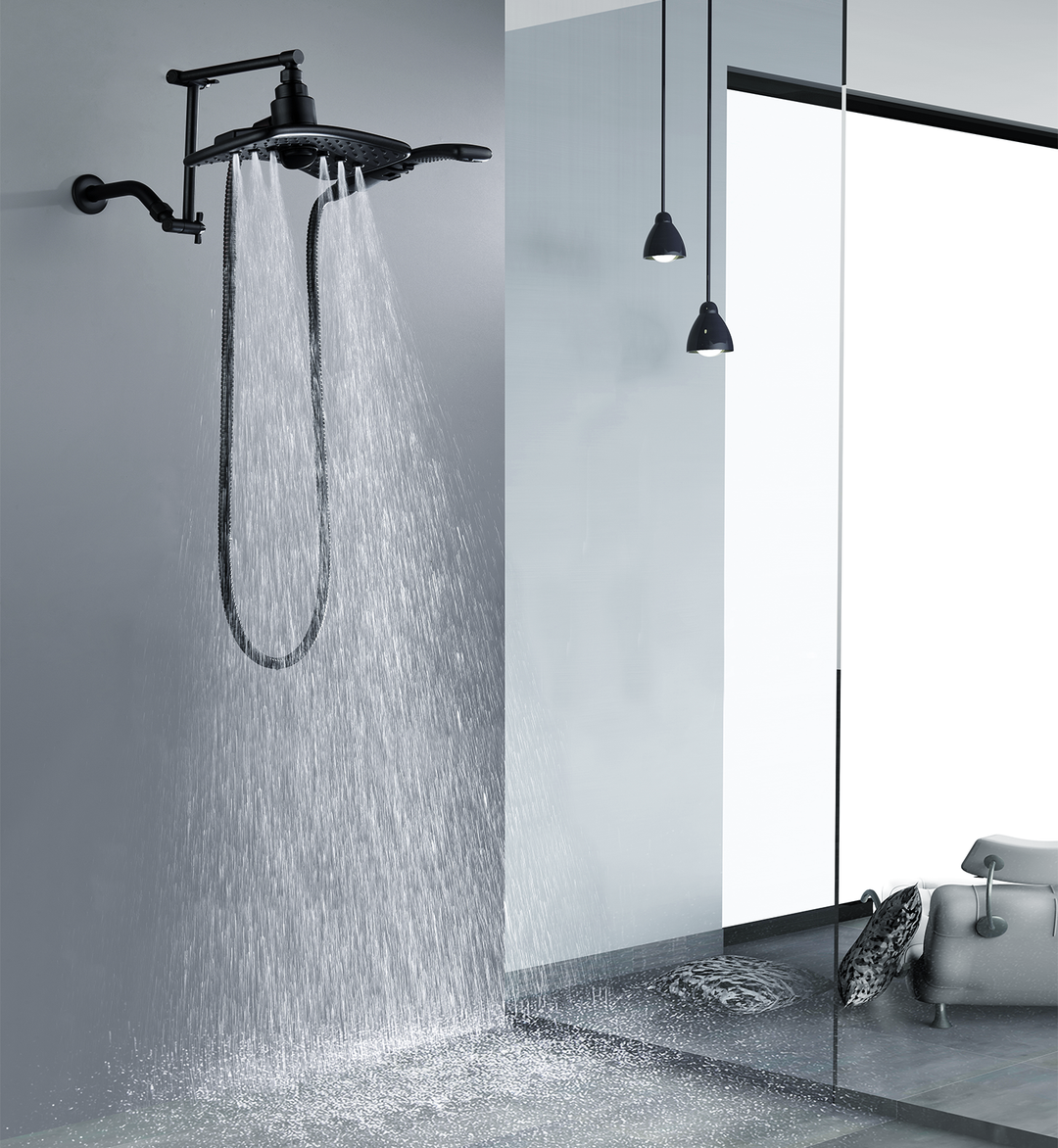 Solid Brass Shower Arm Extension, Adjustable Height & Angle, 5", 10", 14" & 15" Options