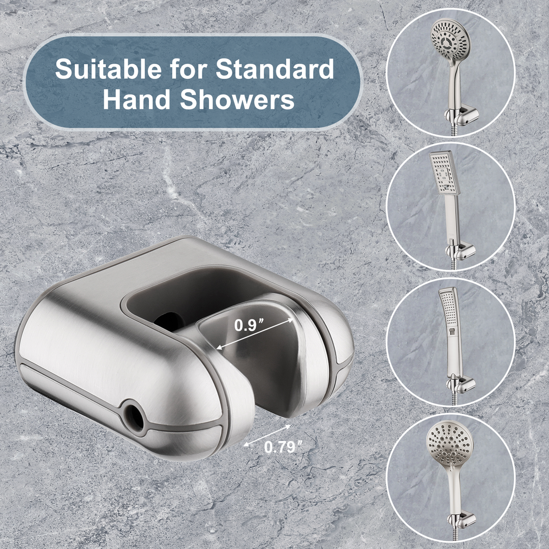 Brushed nickel shower head holder dimensions #color_brushed-nickel
