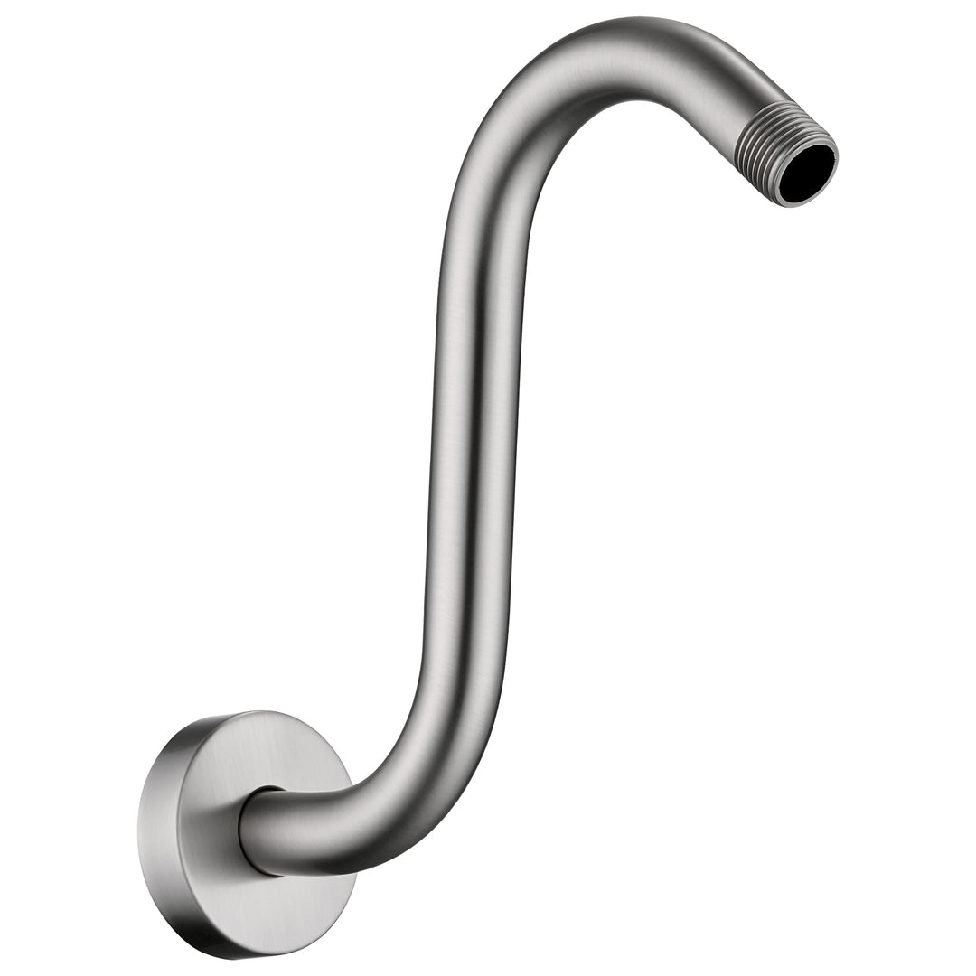 BRIGHT SHOWERS Shower Arm Extension, High Rise S-Shaped Shower Arm, Heavy-Duty SUS304 Stainless Steel, Gooseneck Shower Head Extension Arm, 6 & 8 & 10 Inch