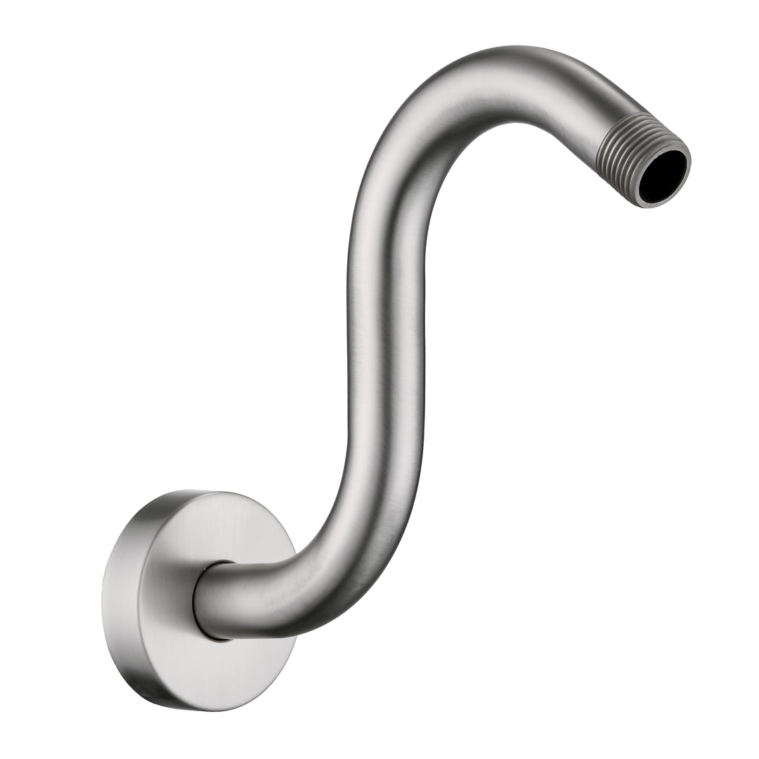 BRIGHT SHOWERS Shower Arm Extension, High Rise S-Shaped Shower Arm, Heavy-Duty SUS304 Stainless Steel, Gooseneck Shower Head Extension Arm, 6 & 8 & 10 Inch