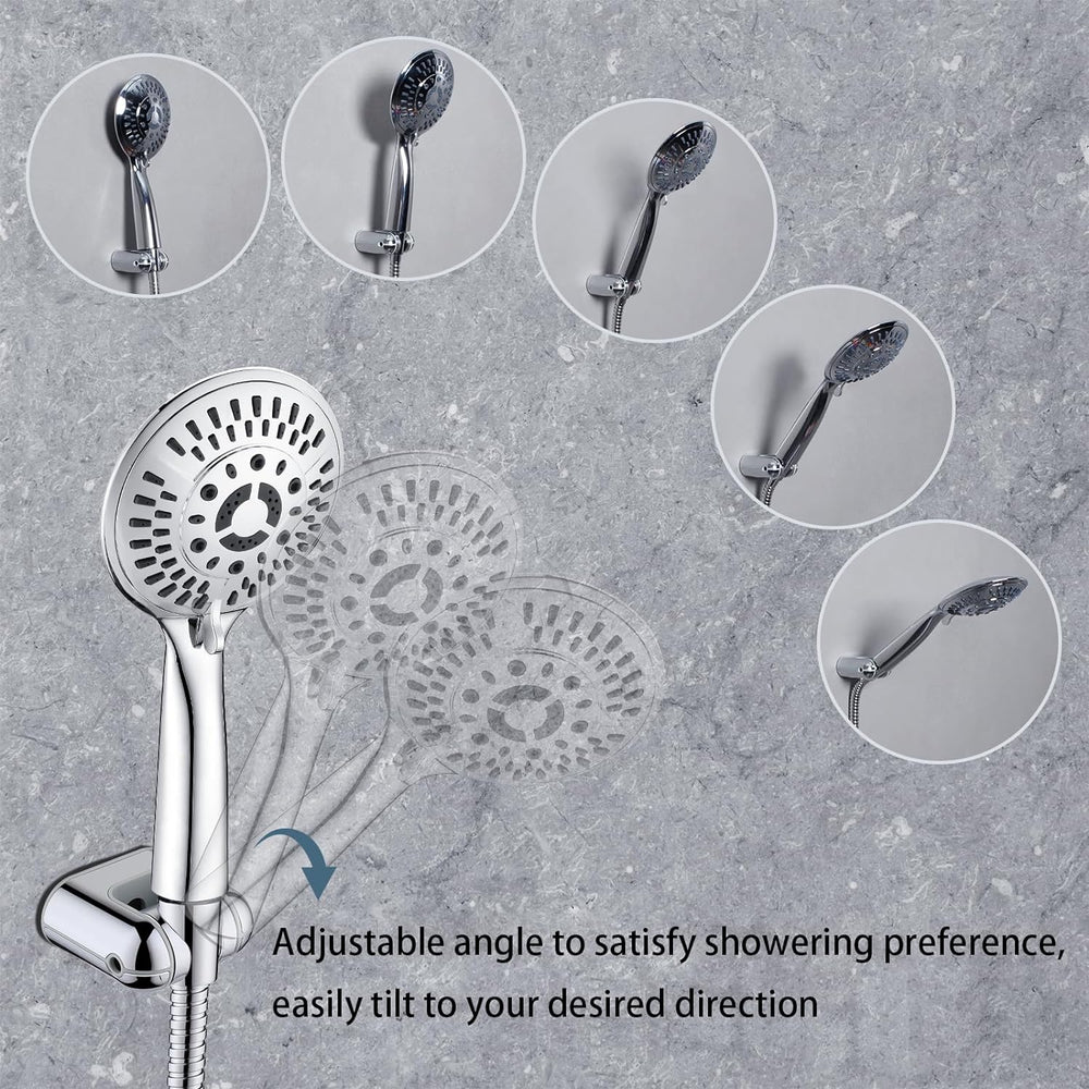 Chrome shower head holder with adjustable angle design #color_chrome