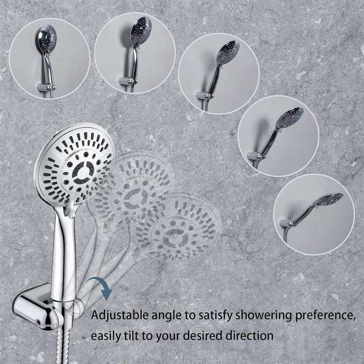 Chrome shower head holder with adjustable angle design #color_chrome