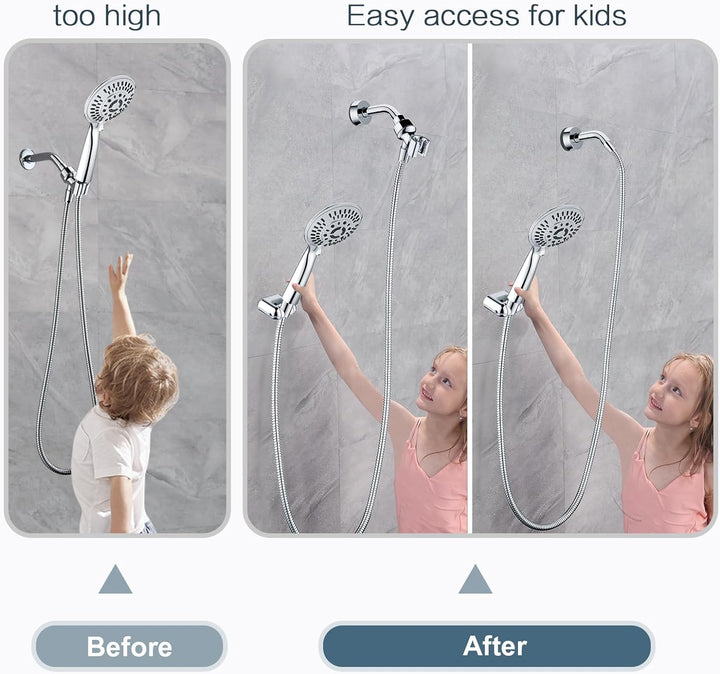 Chrome handheld shower head holder in bathroom #color_chrome