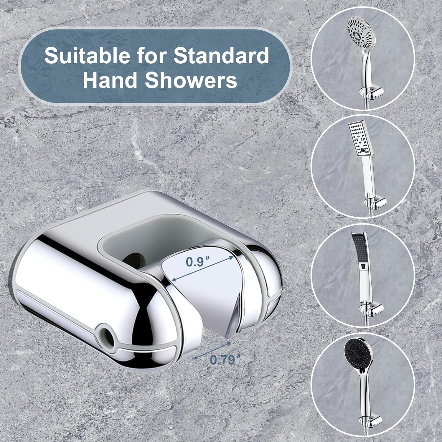 Chrome shower head holder dimensions #color_chrome