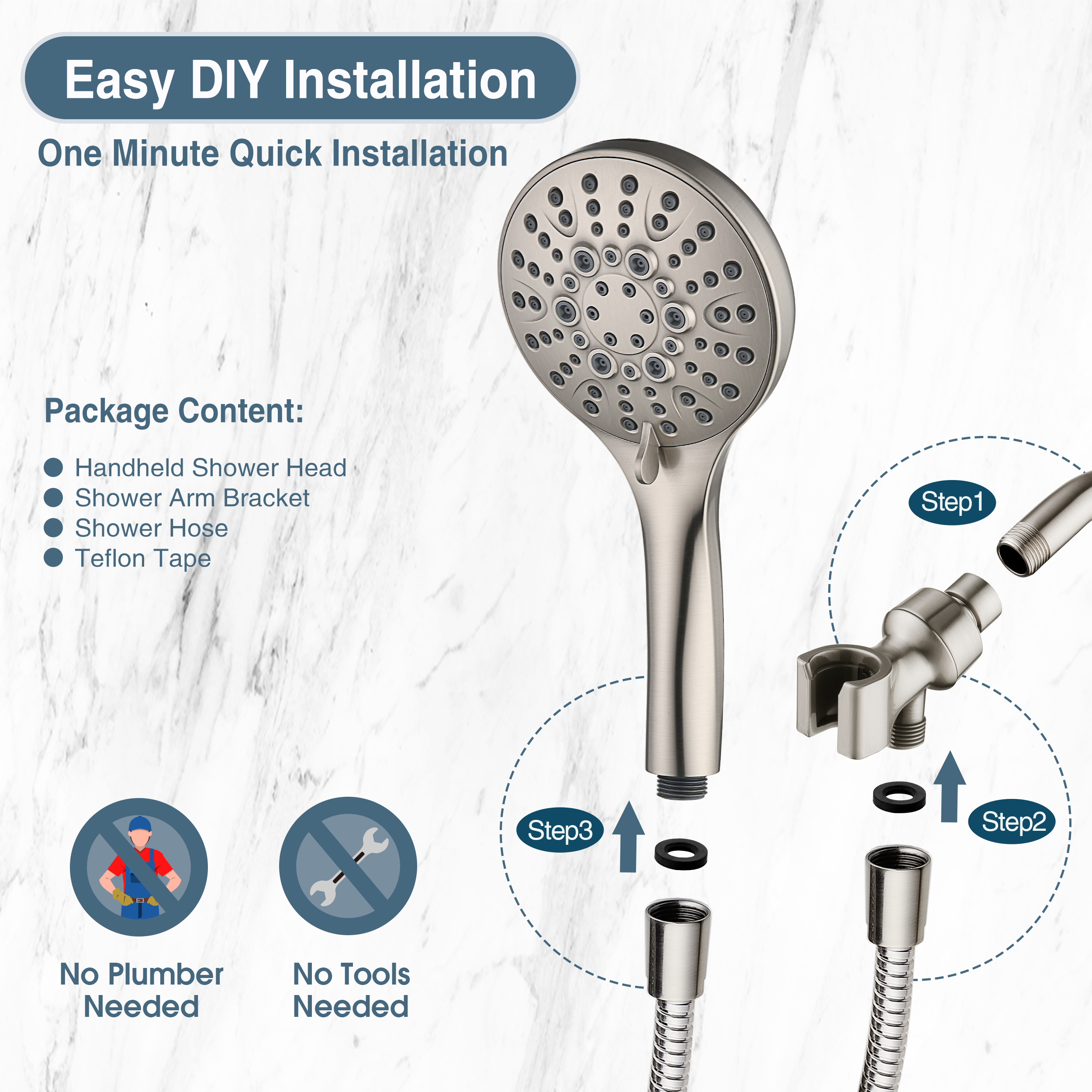 Brushed nickel shower head #color_brushed-nickel