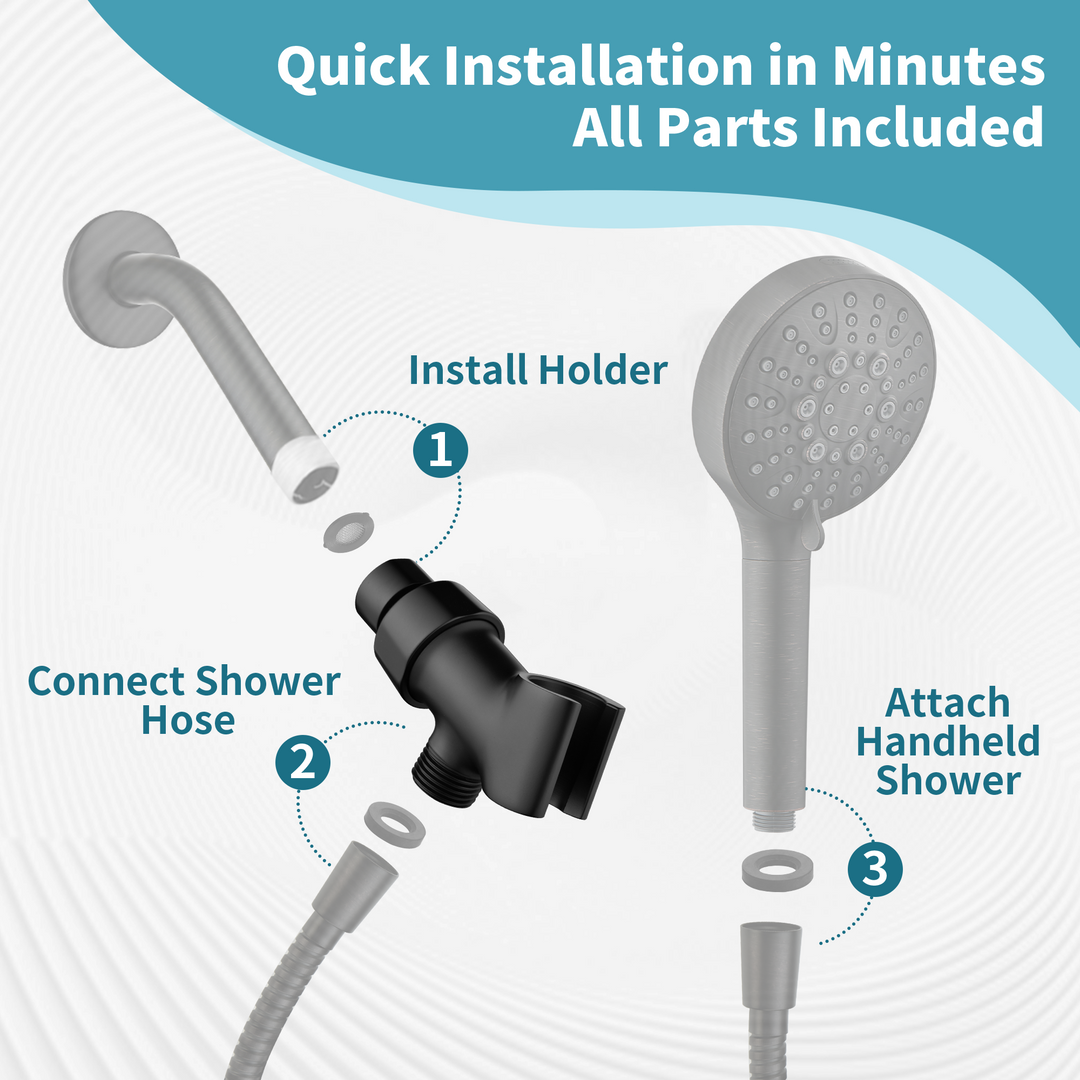 All Metal Shower Head Holder for Handheld Shower Head, Universal Bracket