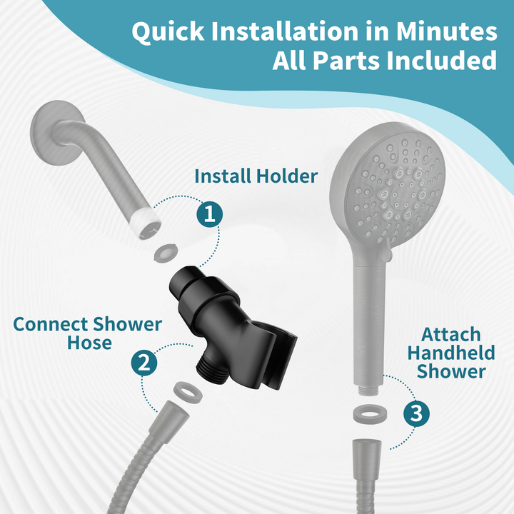 All Metal Shower Head Holder for Handheld Shower Head, Universal Bracket