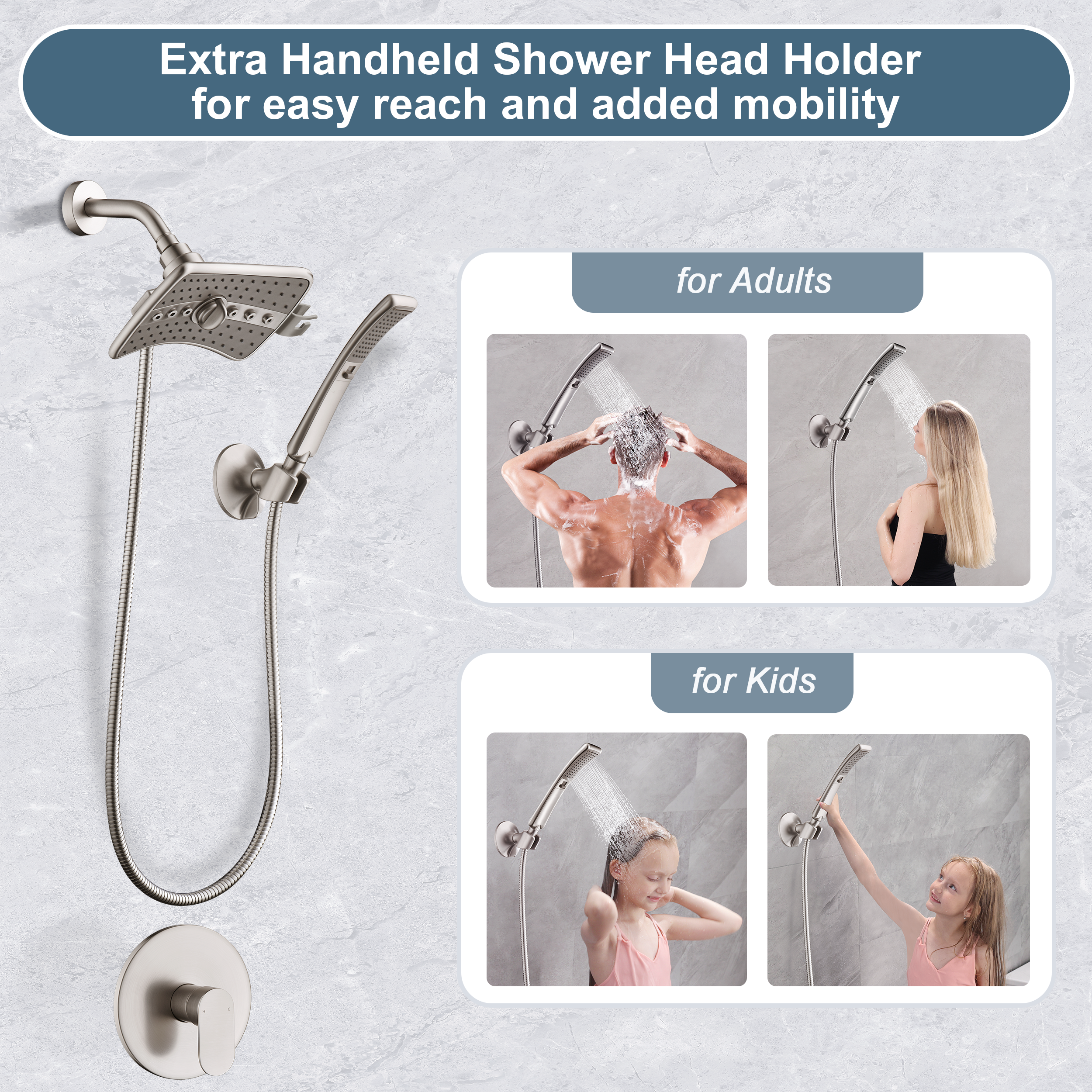 Brushed nickel shower head #color_brushed-nickel