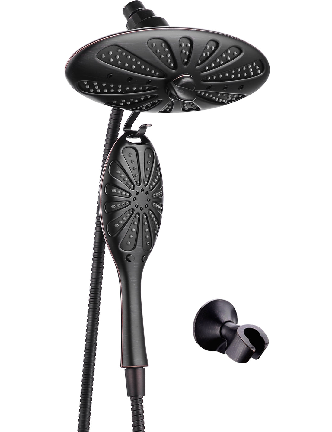 Shower Heads Combo - Rain Shower Head and Handheld Shower Head with Hose and Suction Holder - brightshowers