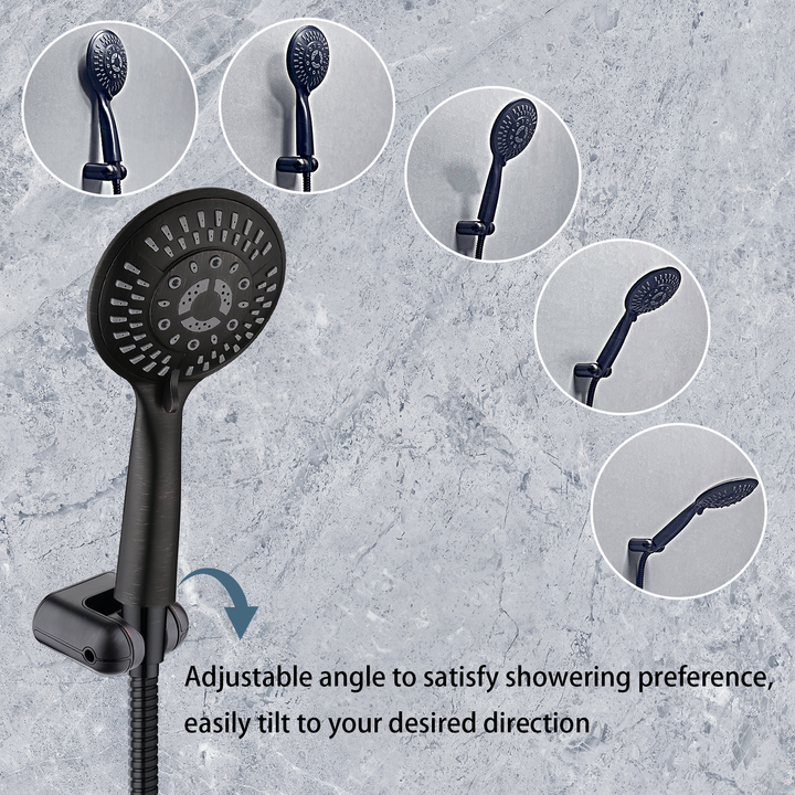 Oil rubbed bronze shower head holder with adjustable angle design #color_oil-rubbed-bronze