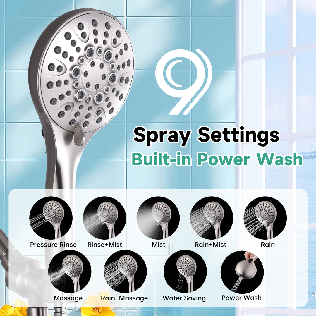 Brushed nickel shower head #color_brushed-nickel