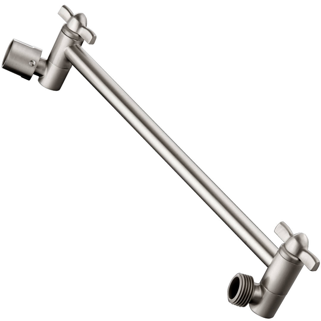 Solid Brass Shower Arm Extension, Adjustable Height & Angle, 5", 10", 14" & 15" Options
