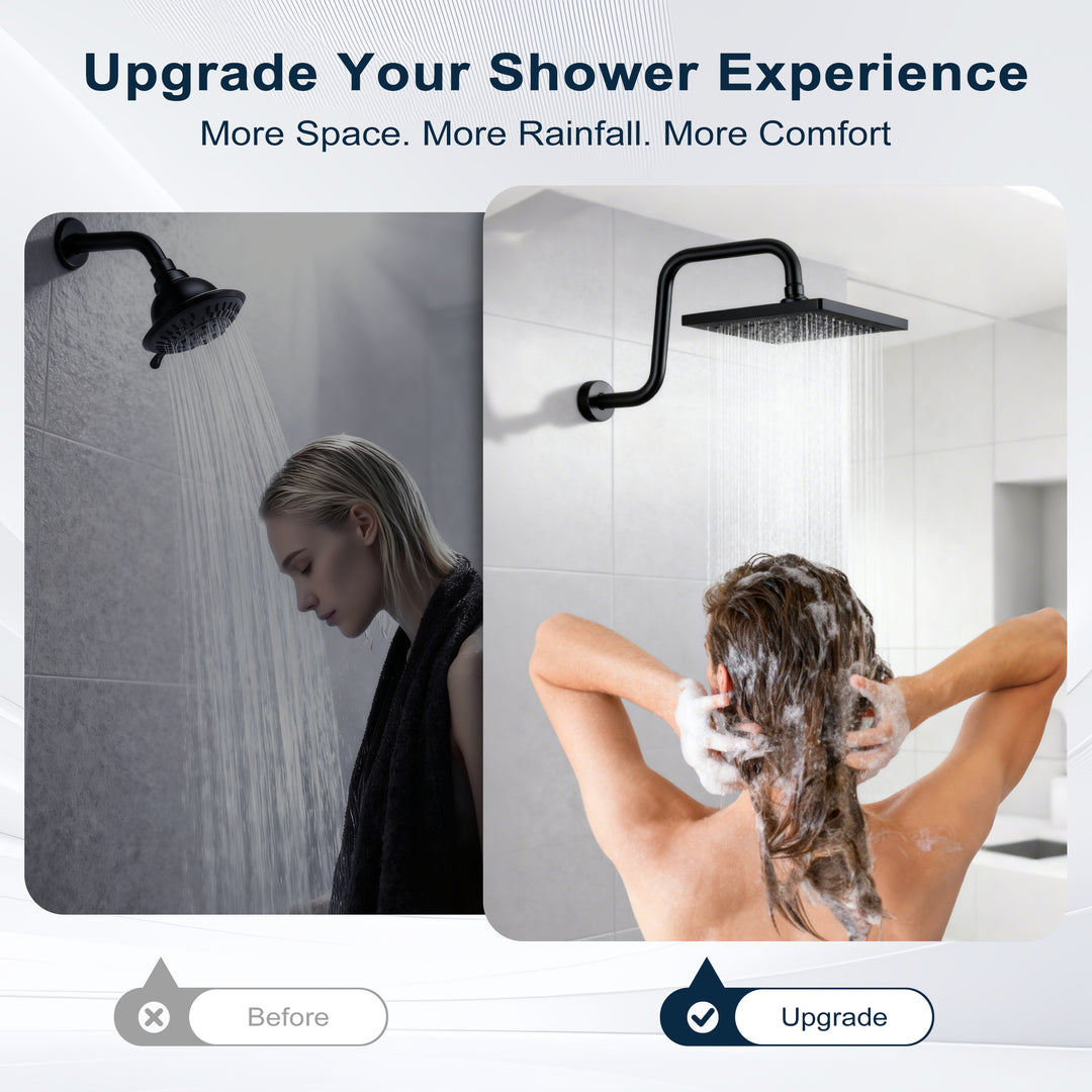 13-Inch S-Shaped Shower Arm Extension for Rainfall Shower Heads