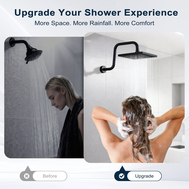 13-Inch S-Shaped Shower Arm Extension for Rainfall Shower Heads