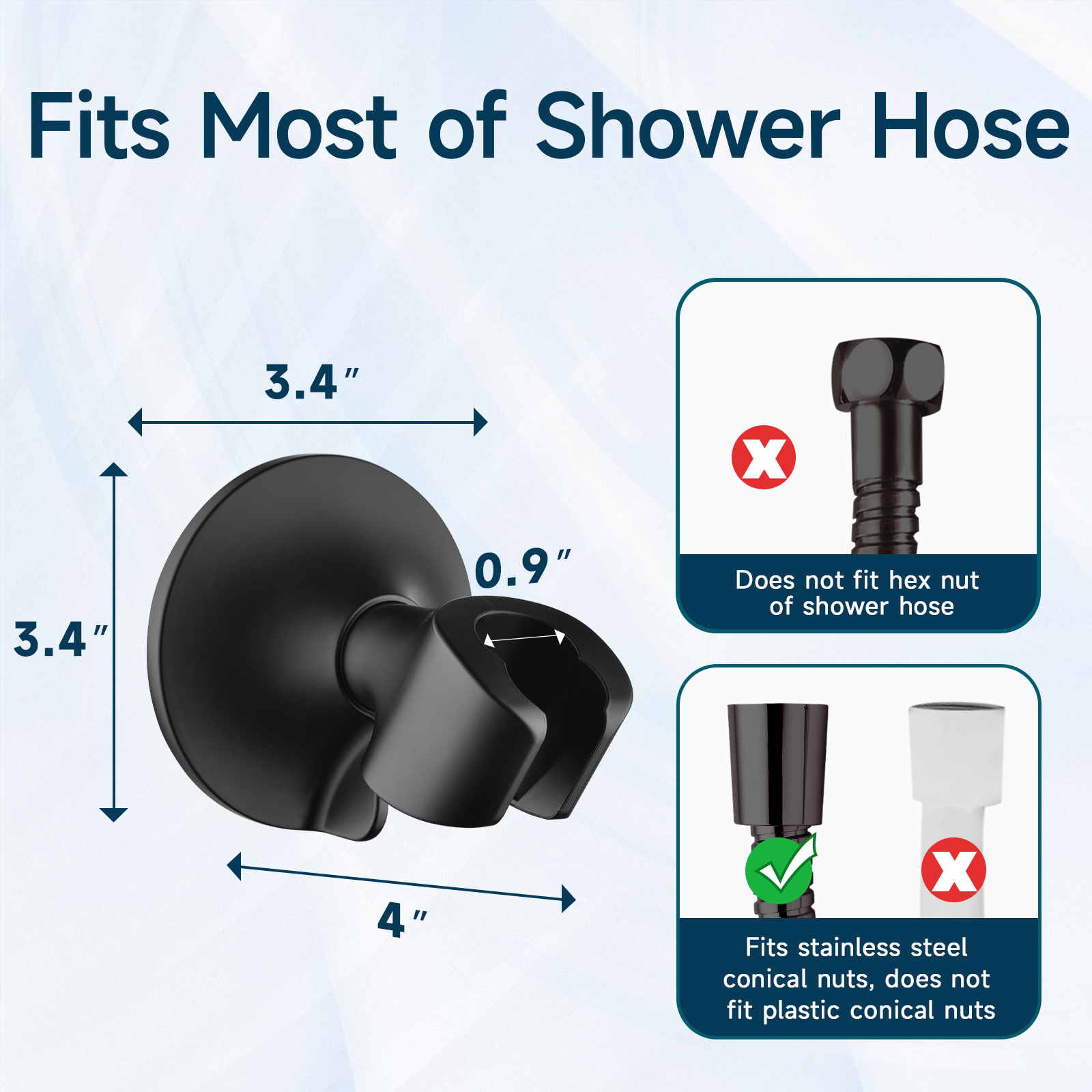 Adhesive Shower Head Holder for Handheld Shower Heads, Drill-Free Wall Mount Bracket