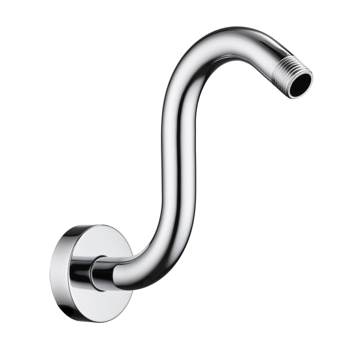 BRIGHT SHOWERS Shower Arm Extension, High Rise S-Shaped Shower Arm, Heavy-Duty SUS304 Stainless Steel, Gooseneck Shower Head Extension Arm, 6 & 8 & 10 Inch