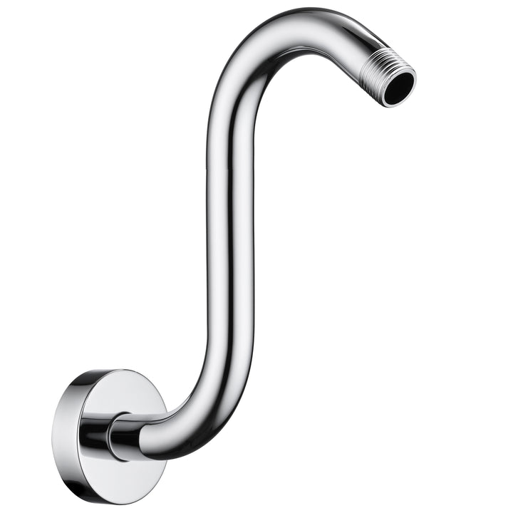 BRIGHT SHOWERS Shower Arm Extension, High Rise S-Shaped Shower Arm, Heavy-Duty SUS304 Stainless Steel, Gooseneck Shower Head Extension Arm, 6 & 8 & 10 Inch