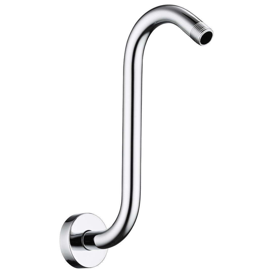 BRIGHT SHOWERS Shower Arm Extension, High Rise S-Shaped Shower Arm, Heavy-Duty SUS304 Stainless Steel, Gooseneck Shower Head Extension Arm, 6 & 8 & 10 Inch