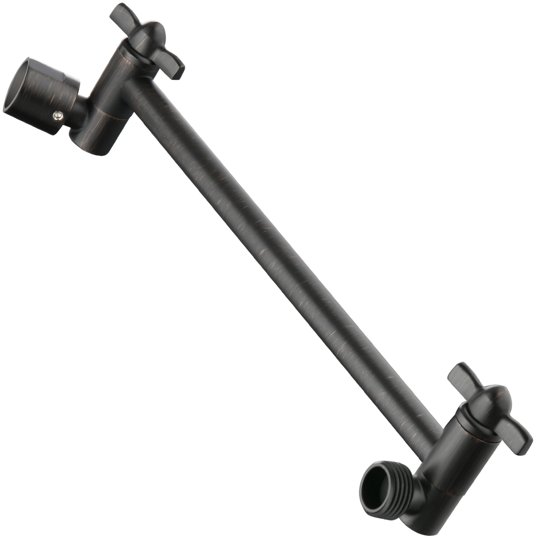 Solid Brass Shower Arm Extension, Adjustable Height & Angle, 5", 10", 14" & 15" Options